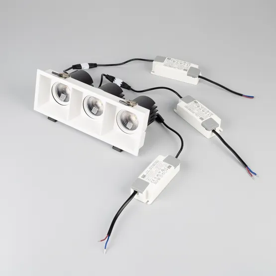 Фото #6 товара Светильник MS-FLOW-BUILT-S230x85-3x12W Warm3000 (WH, 55 deg, 230V) (Arlight, IP20 Металл, 5 лет)