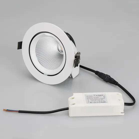 Фото #2 товара Светильник LTD-EXPLORER-R130-20W Warm3000 (BK, 38 deg, 230V) (Arlight, IP20 Металл, 3 года)