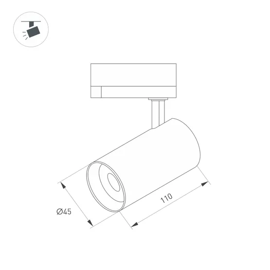 Фото #3 товара Светильник LGD-SPOT-2TR-R45-7W Warm3000 (WH, 24 deg, 230V) (Arlight, IP20 Металл, 3 года)