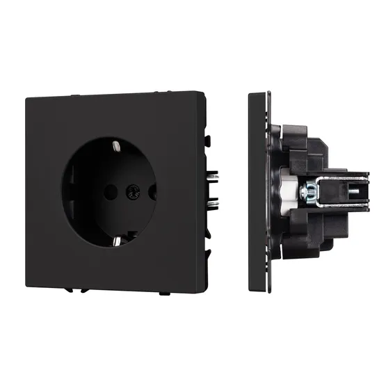 Фото #1 товара Механизм электрической розетки SCT-NOBE-MEU1-SFPL-BK (230V, 16A) (Arlight, -)