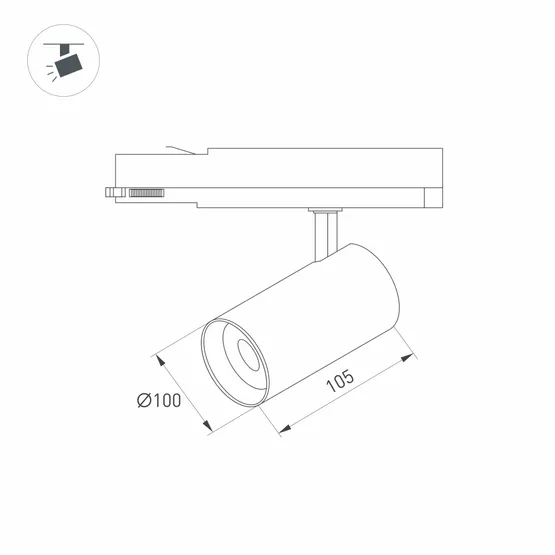 Фото #2 товара Светильник LGD-NIKA-4TR-R100-30W Warm3000 (BK, 24 deg, 230V) (Arlight, IP20 Металл, 5 лет)