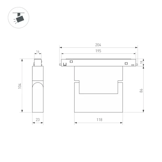 Фото #5 товара Светильник MAG-ORIENT-LASER-FOLD-S195-6W Warm3000 (WH, 30 deg, 48V, DALI) (Arlight, IP20 Металл, 5 лет)