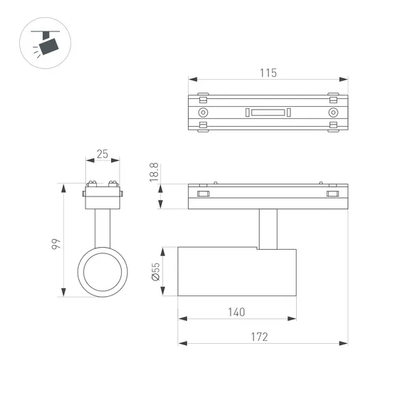 Фото #2 товара Светильник MAG-VIBE-SPOT-R55-18W Day4000-MIX (WH, 24 deg, 48V, TUYA Zigbee) (Arlight, IP20 Металл, 5 лет)