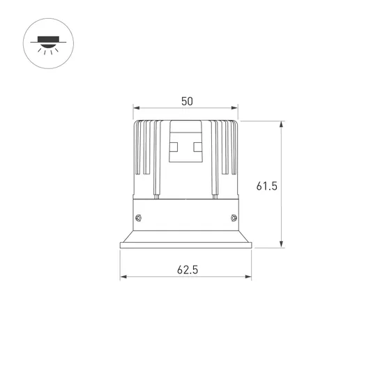 Фото #7 товара Светильник безрамочный DL-INTRAL-R63-8W Day4000 (Терракота RAL8004, 36 deg, 230V) (Arlight, IP20 Металл, 5 лет)