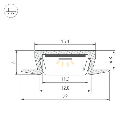 Фото #3 товара Профиль SL-SLIM-2206-F-3000 ANOD (BY) (Arlight, Алюминий)