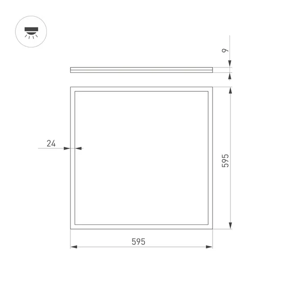 Фото #4 товара Светильник DL-INTENSO-S600x600-40W White6000 (WH, 120 deg, 230V) (Arlight, IP40 Металл, 3 года)