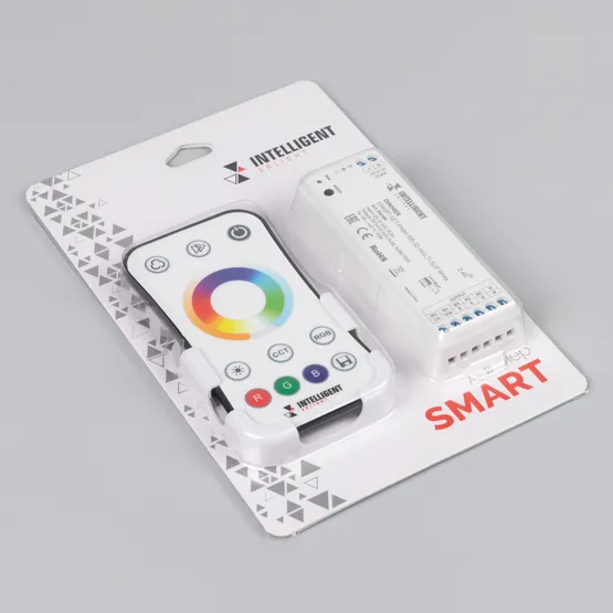 Фото #3 товара INTELLIGENT ARLIGHT Диммер SMART-SET-PWM-105-52-MULTI-SUF White (12-24V, 5x3A, ПДУ RING 10кн, 2.4G) (IARL, Контроллер)