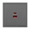 Минифото #4 товара ARL NOBE USB Розетка тип A+C софт-тач серый базальт SCT-MUAC-SFPL-FC-GR (65W, QC3) (Arlight, -)